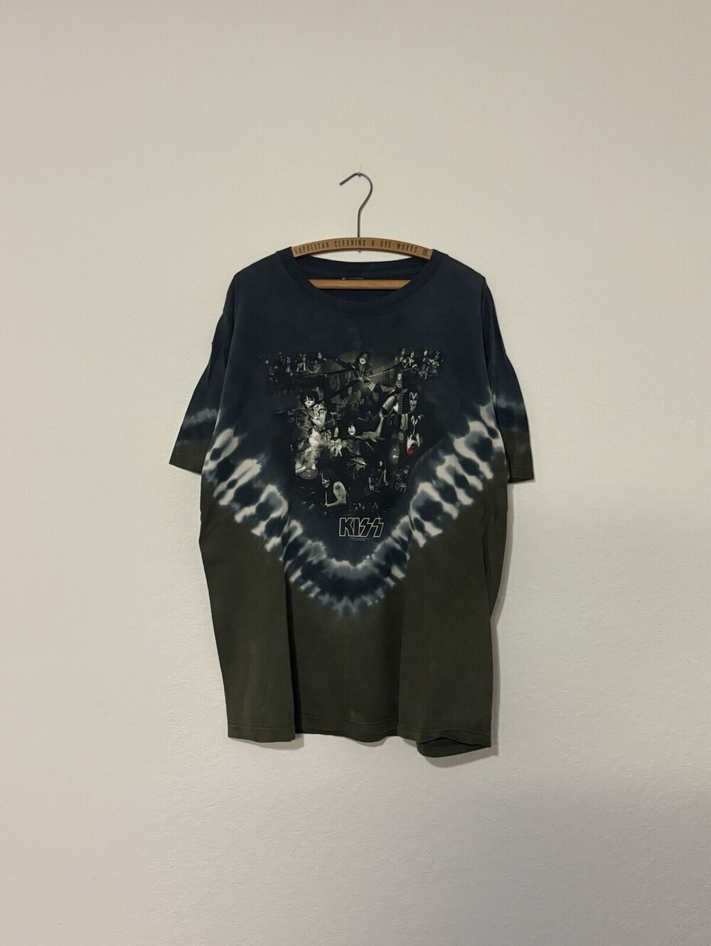 Vintage 90s Liquid Blue Kiss Tie Dye Band Concert Shirt Size Mens 2XL